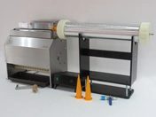 Pneumatic dough gun with nozzles